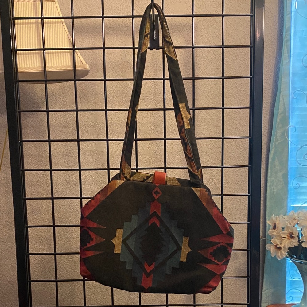 Trendy Geometric Patterned Shoulder Bag Southwest… - image 1